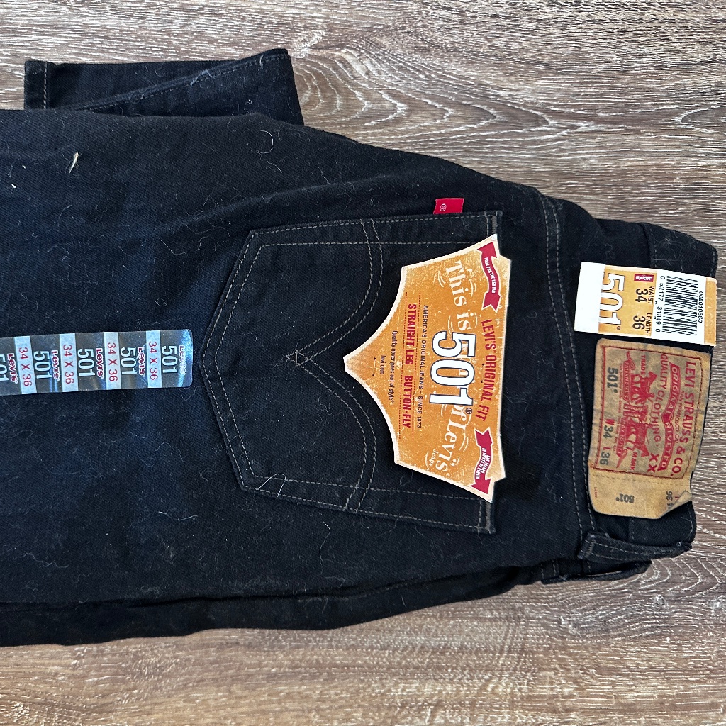 Levis 501 Black 34x36 Brand New Tags